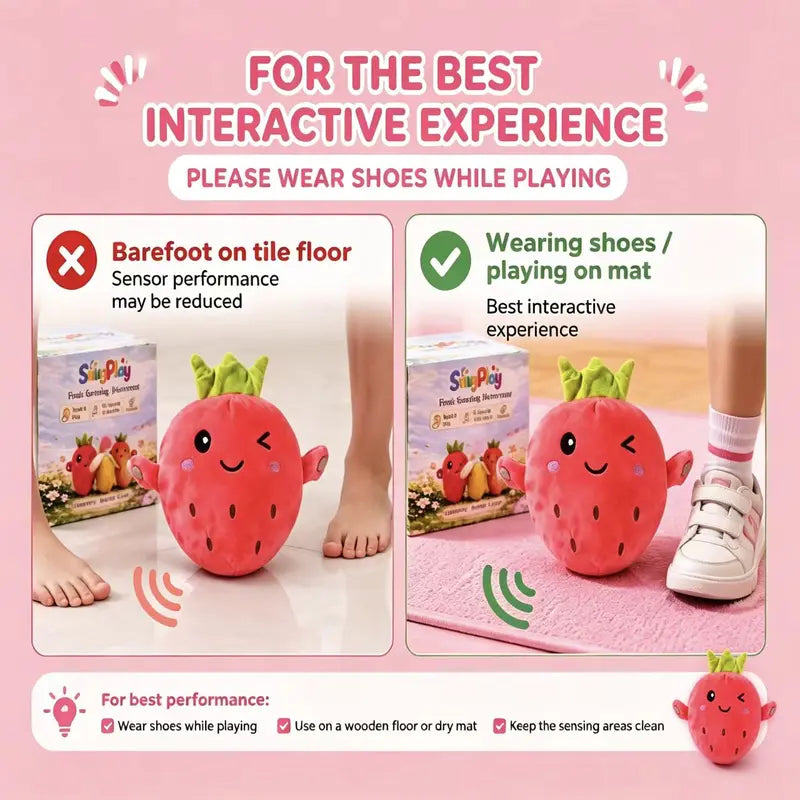 Interactive Musical Fruit Plush – Touch to Play Songs Together!