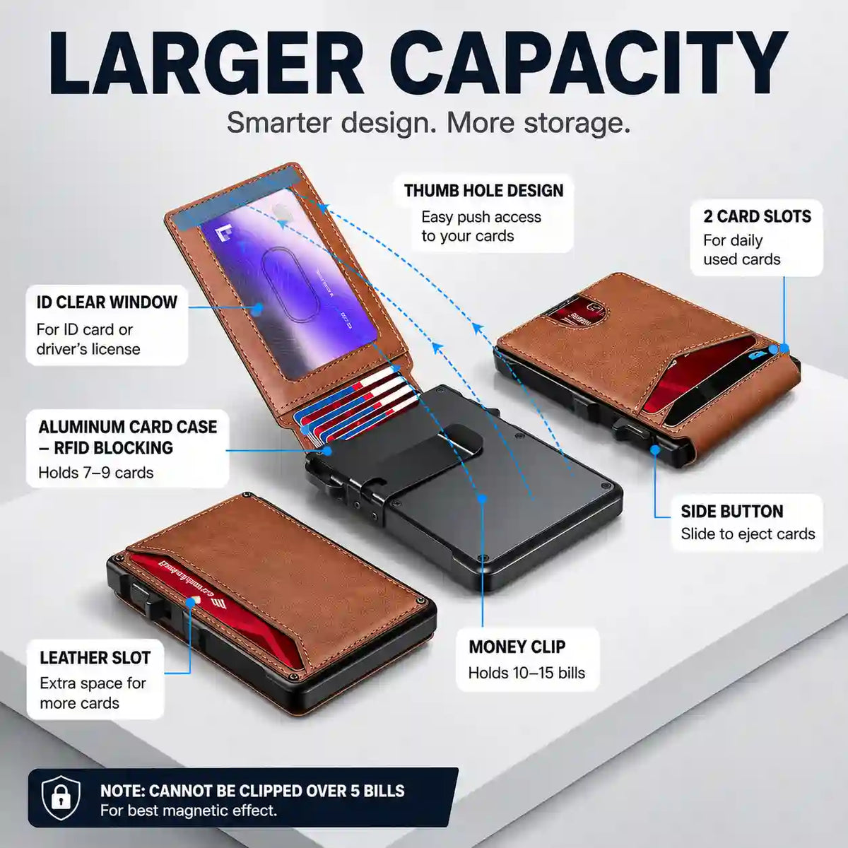 Instant Pop-Up RFID Blocking Minimalist Leather Wallet