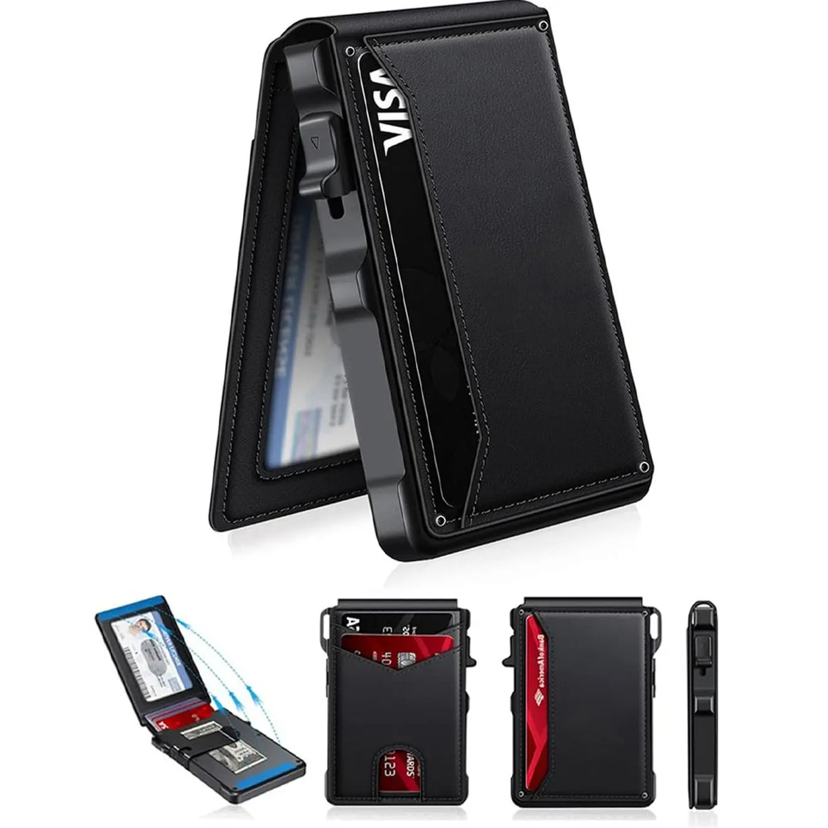Instant Pop-Up RFID Blocking Minimalist Leather Wallet