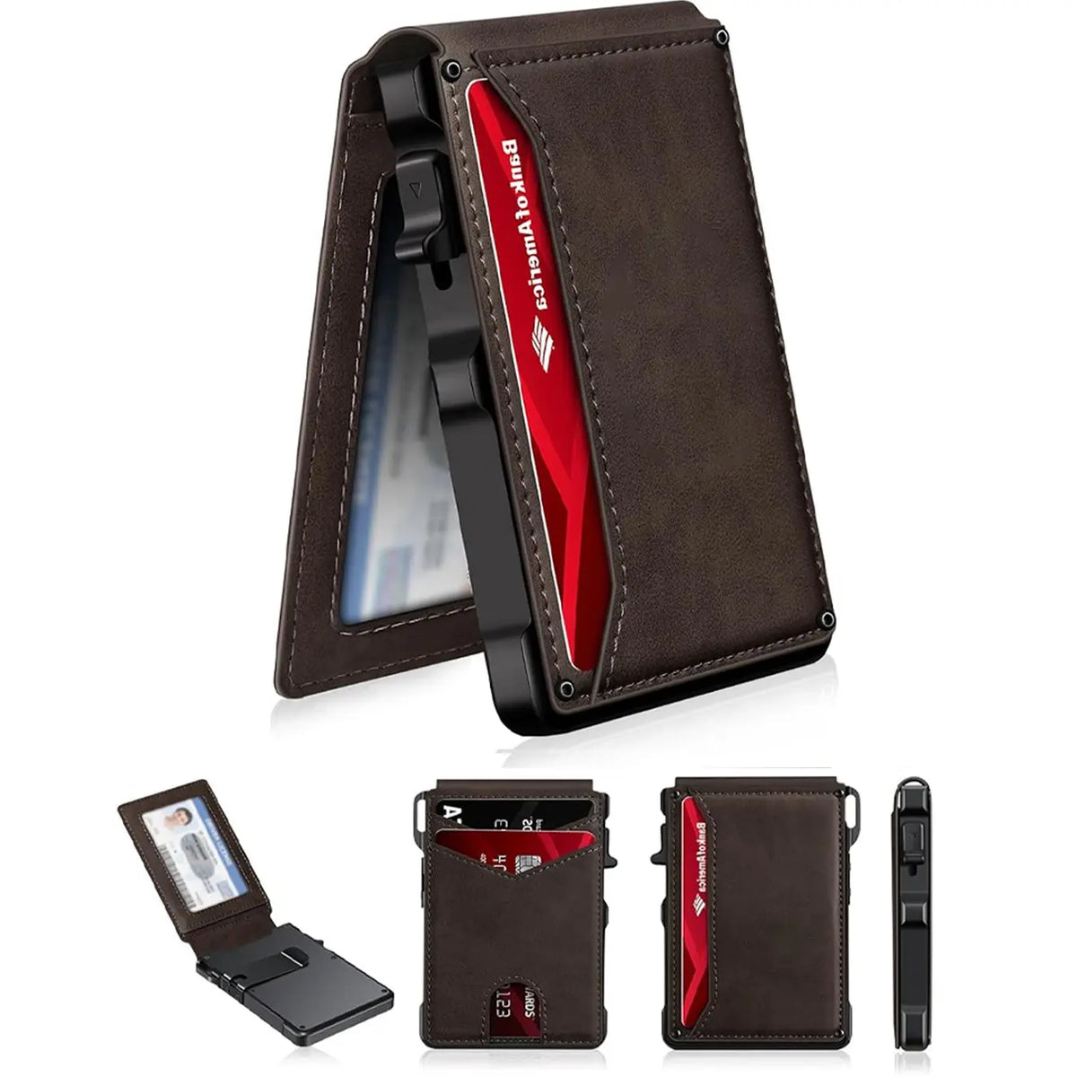 Instant Pop-Up RFID Blocking Minimalist Leather Wallet