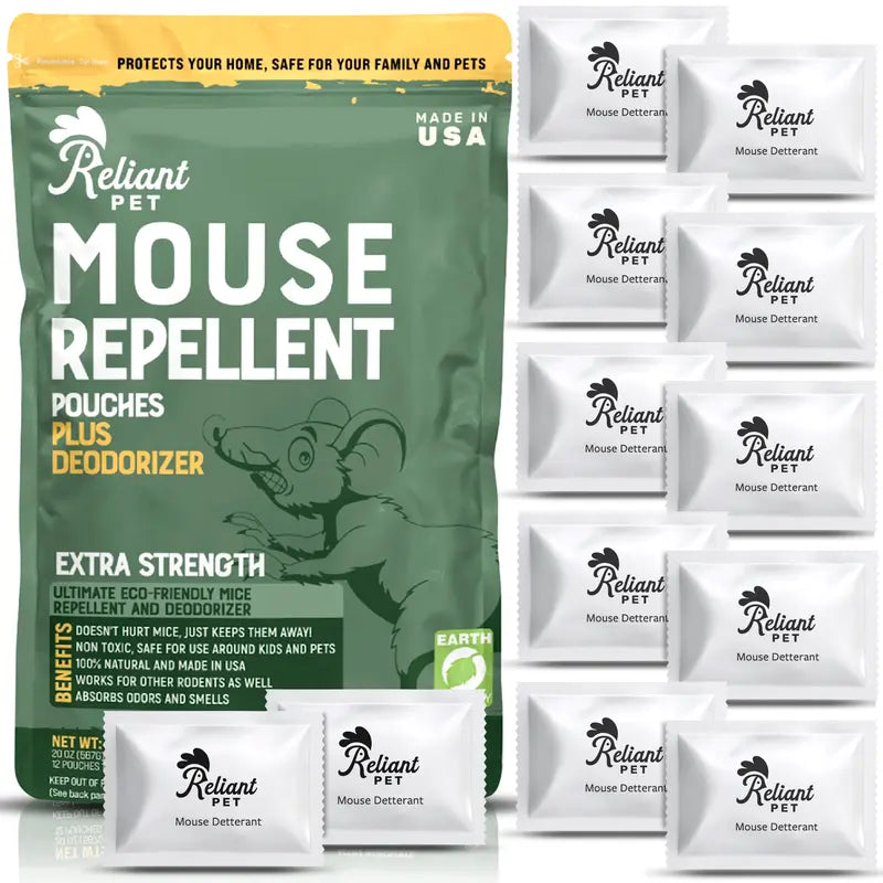 Plant-Based Peppermint Mouse Repellent & Natural Deodorizer Pouches