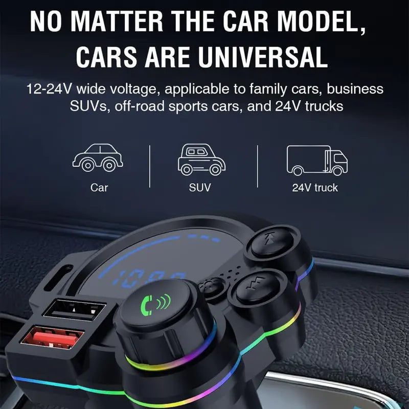 Bluetooth 5.3 Car Adapter with PD 36W & QC 3.0 Fast Charging