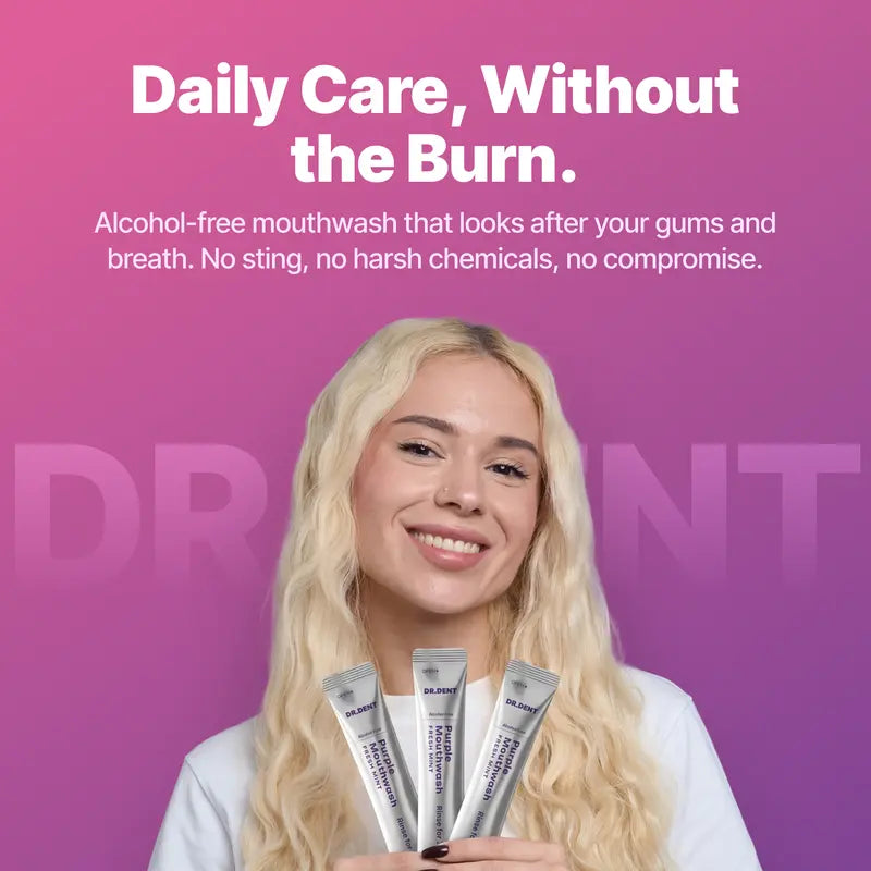 Instant Purple Teeth Whitening Mouthwash Sachets