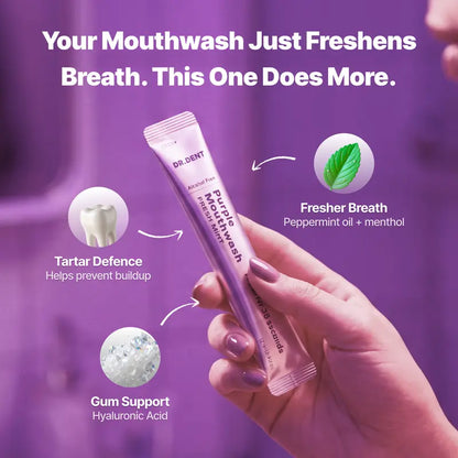Instant Purple Teeth Whitening Mouthwash Sachets