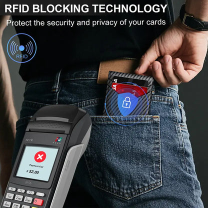 Ultra-Slim RFID Blocking Bifold Wallet with Pop-Up Quick Card Access