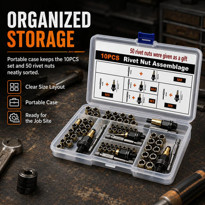 Effortless Drill Adapter Rivet Nut Tool Set