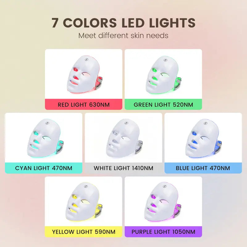 7-Color LED Light Therapy Face Mask