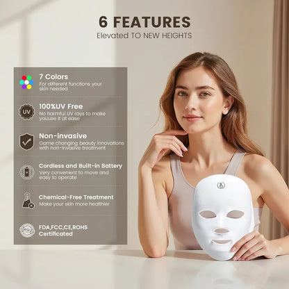 7-Color LED Light Therapy Face Mask