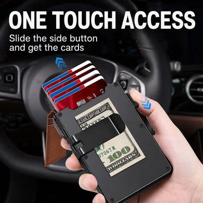 Instant Pop-Up RFID Blocking Minimalist Leather Wallet